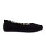 Womens/ladies Alpargata Ballet Flats Black Toms-1