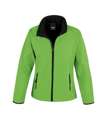 Result Core Womens/Ladies Printable Soft Shell Jacket (Vivid Green/Black)