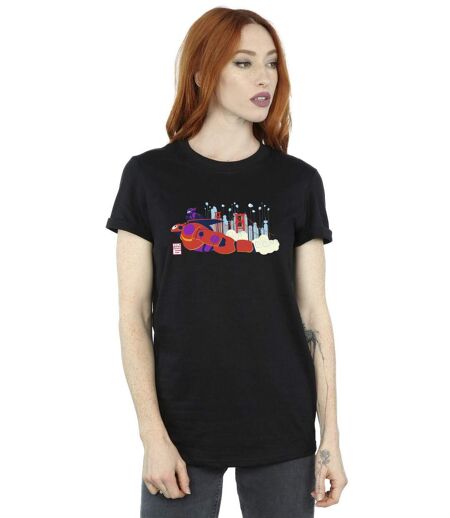 Disney - T-shirt BIG HERO BAYMAX HIRO BRIDGE - Femme (Noir) - UTBI15561