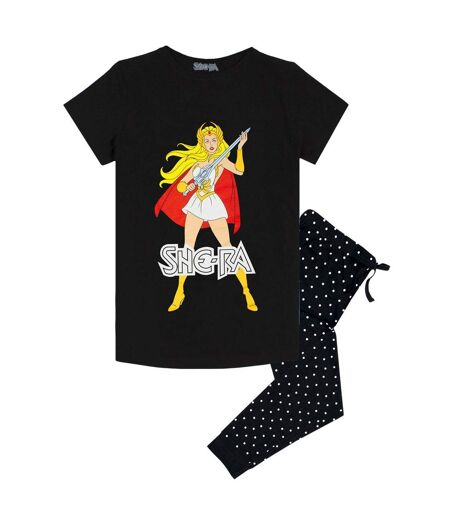 She-Ra Princess Of Power Womens/Ladies MOTU Pajama Set (Black/White)