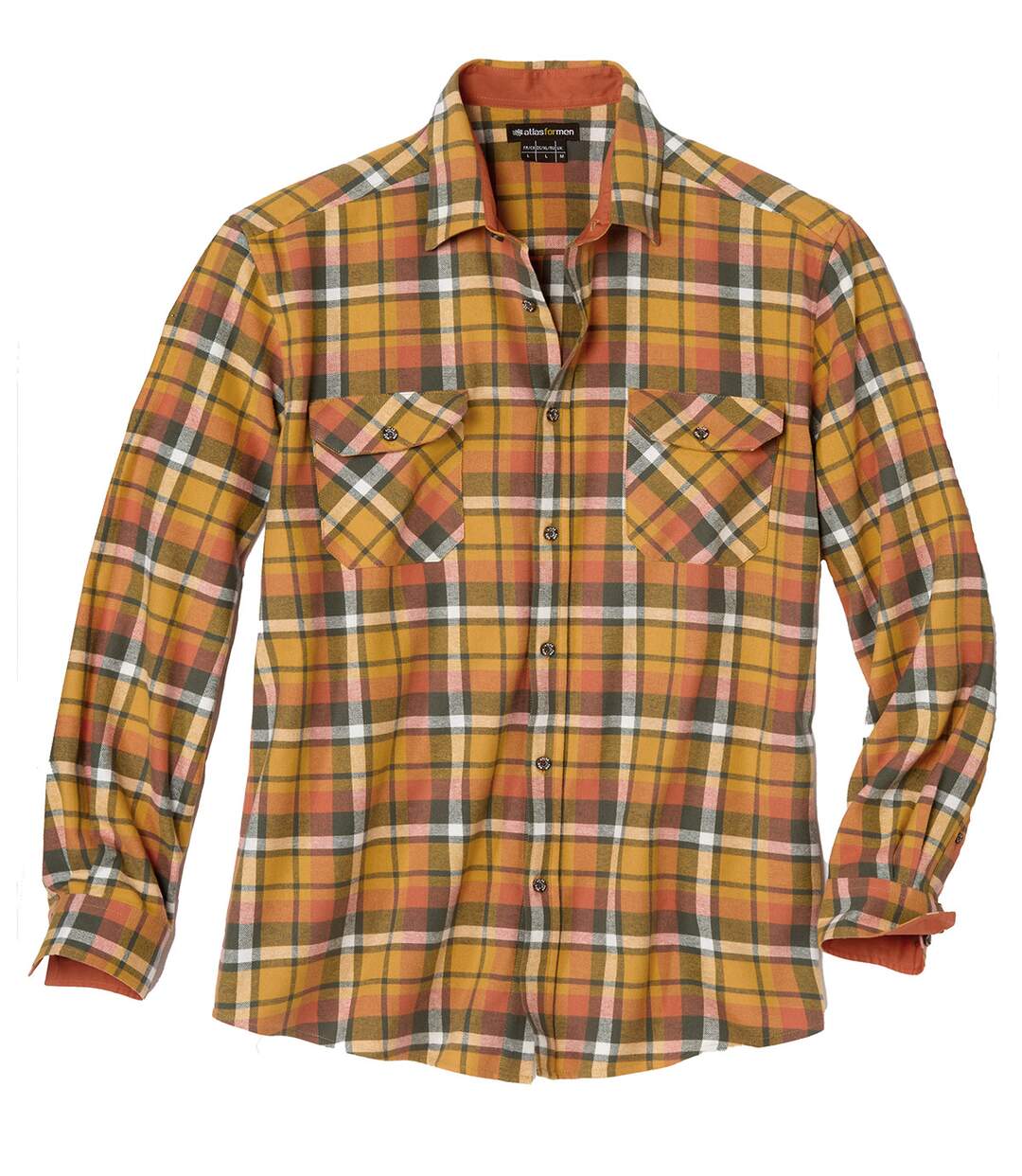 Chemise Flanelle à Carreaux Ocre-2