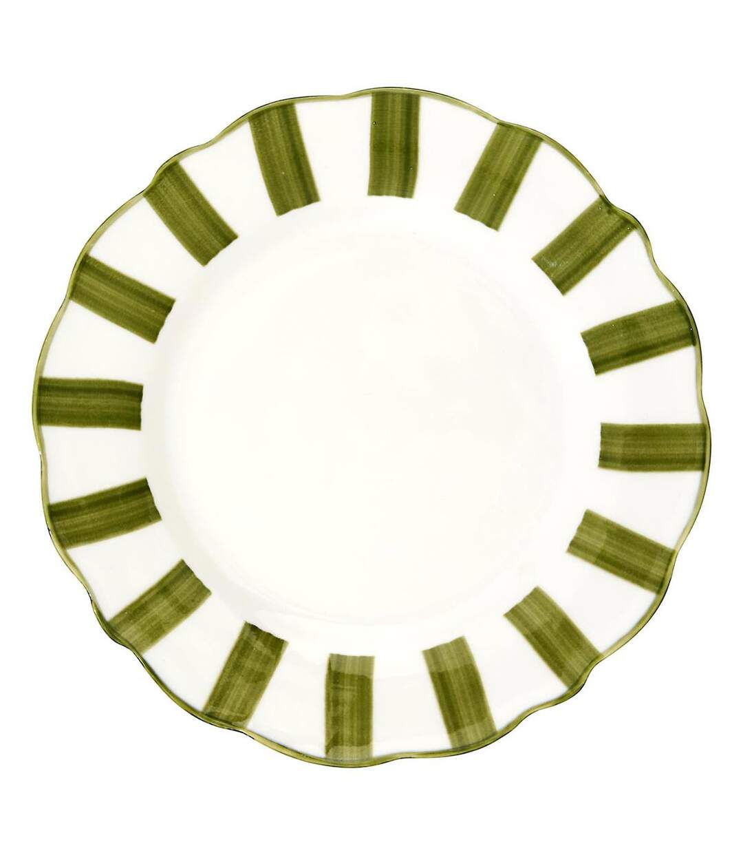 Lot de 6 Assiettes à Dessert Cleo 19cm Vert & Blanc-1