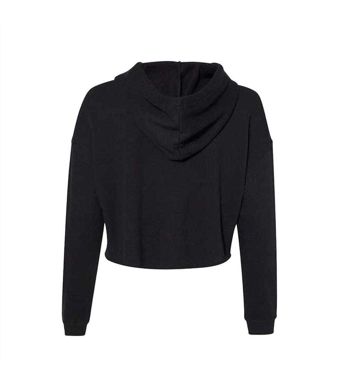 Sweat À Capuche Avec Cordons Motif/style Court Femme Noir Miso-2