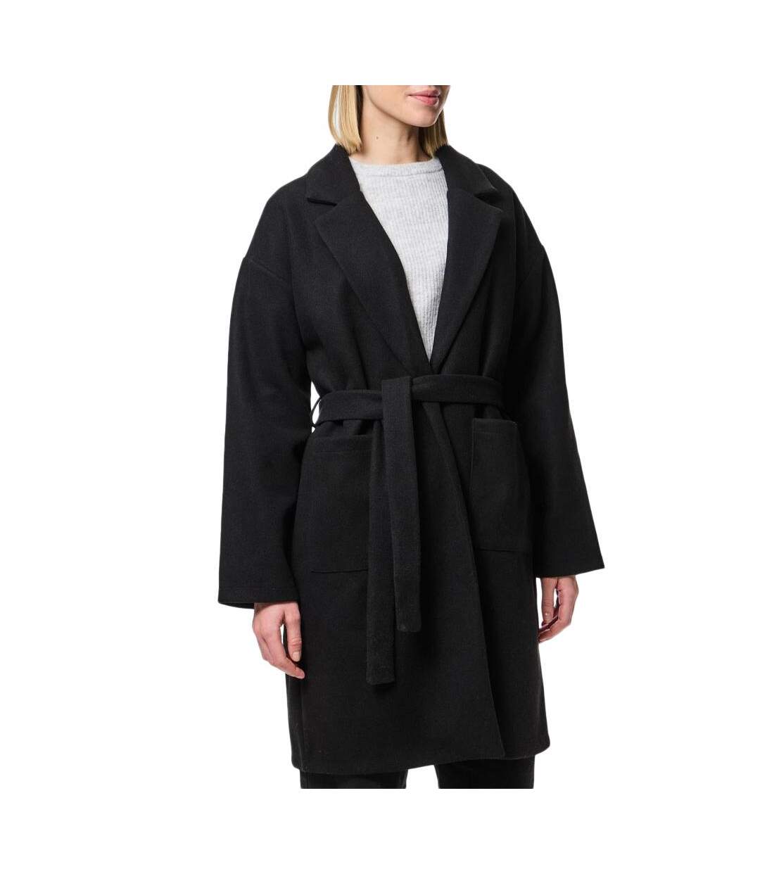 Manteau noir femme pieces jolene-1