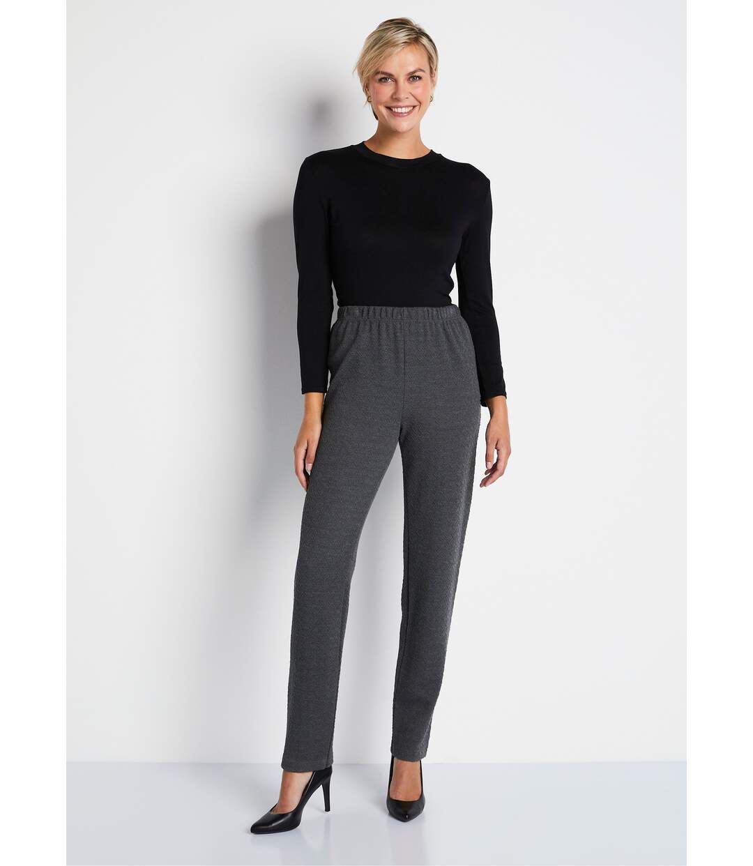 Legging droit ceinture élastiquée avec laine-4