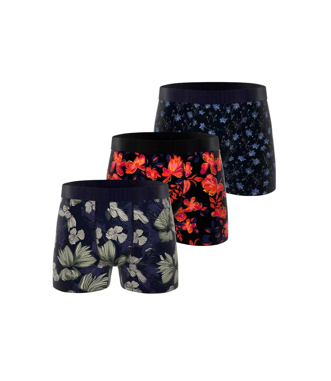 Lot de 3 boxers homme Flowers  Freegun-1