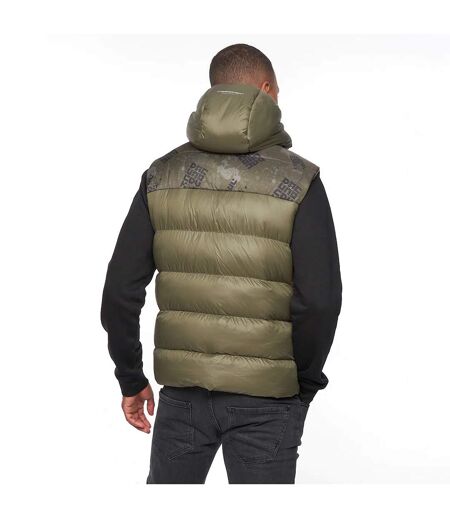 Mens rierson hooded vest dark olive Duck and Cover