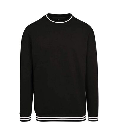 Mens College Crew Neck Sweat Black White Build Your Brand