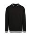 Mens College Crew Neck Sweat Black White Build Your Brand-1