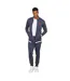 Mens Mock Neck Raglan Long-sleeved Athletic Track Top Navy SikSilk-4