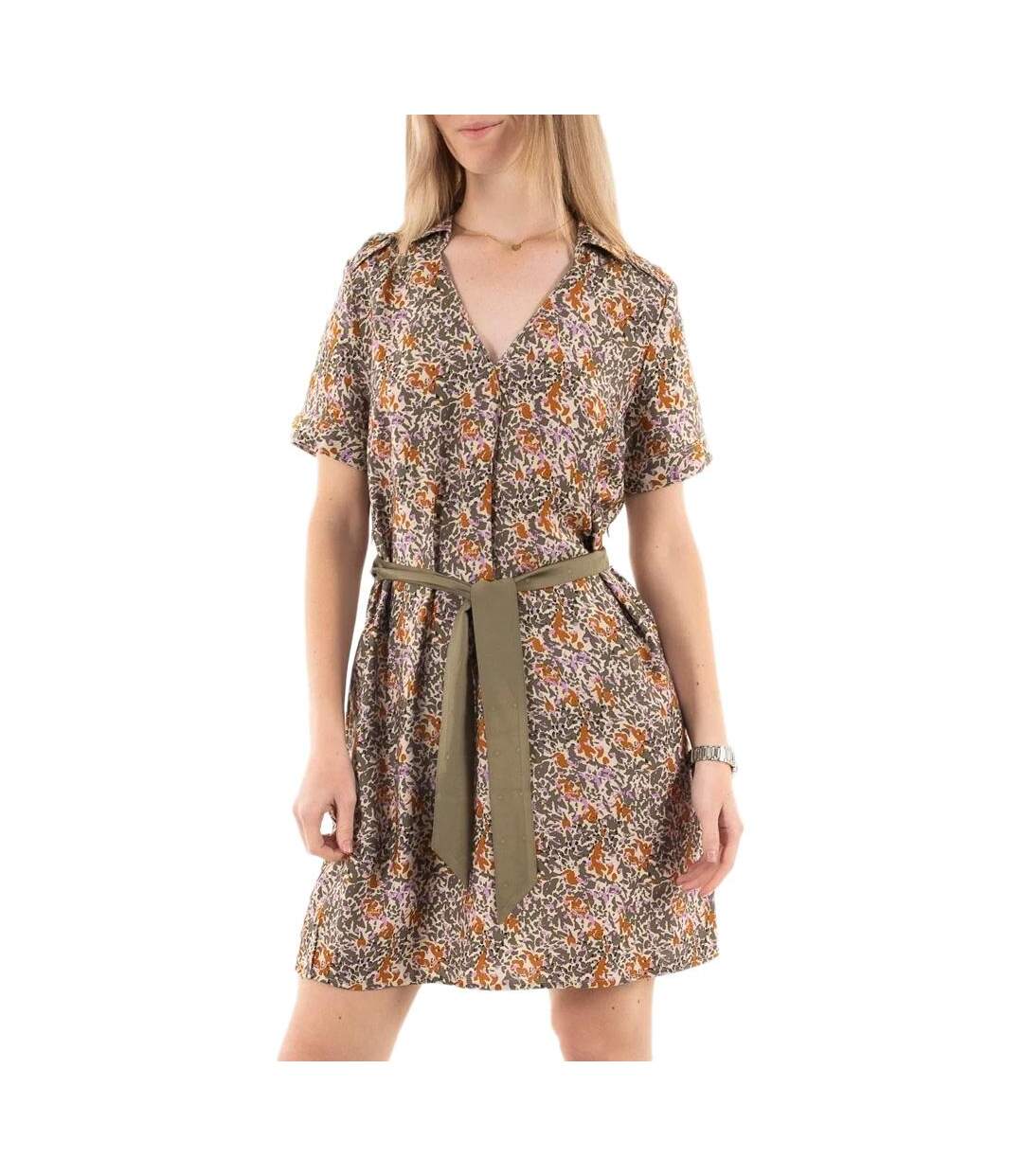 Robe à fleurs kaki femme kaporal colin-1