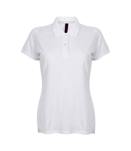 Henbury Womens/Ladies Cotton Pique Modern Polo Shirt (White) - UTPC6443