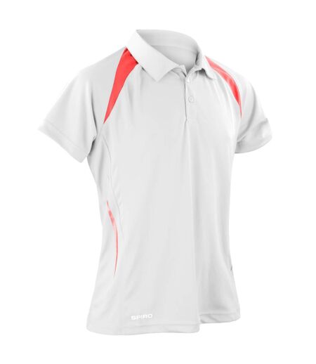 Polo sport à manches courtes homme blanc/rouge Spiro