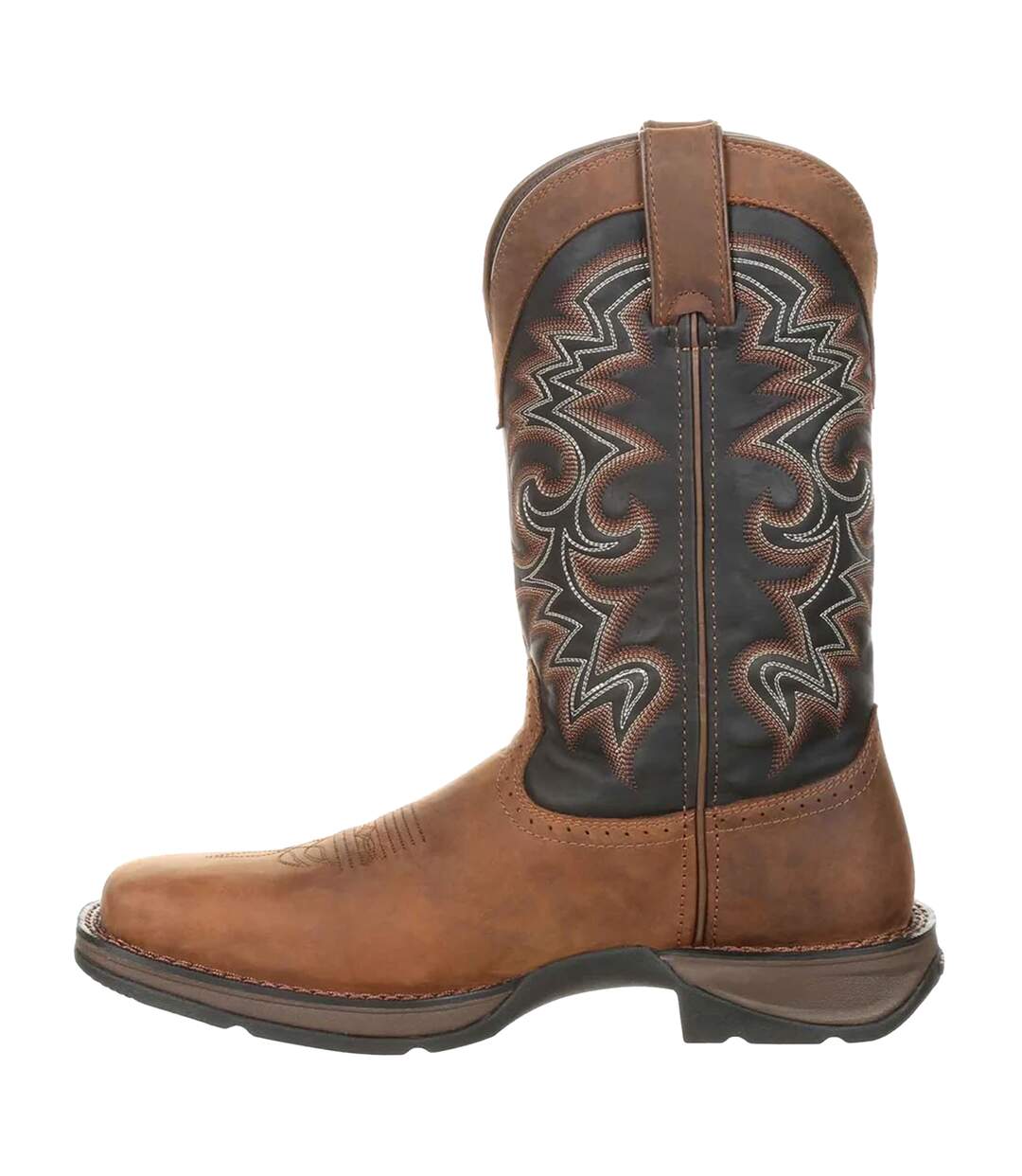 Mens Rebel Full Grain Leather Cowboy Boots Chocolate Midnight Durango-3