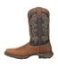 Mens Rebel Full Grain Leather Cowboy Boots Chocolate Midnight Durango-3