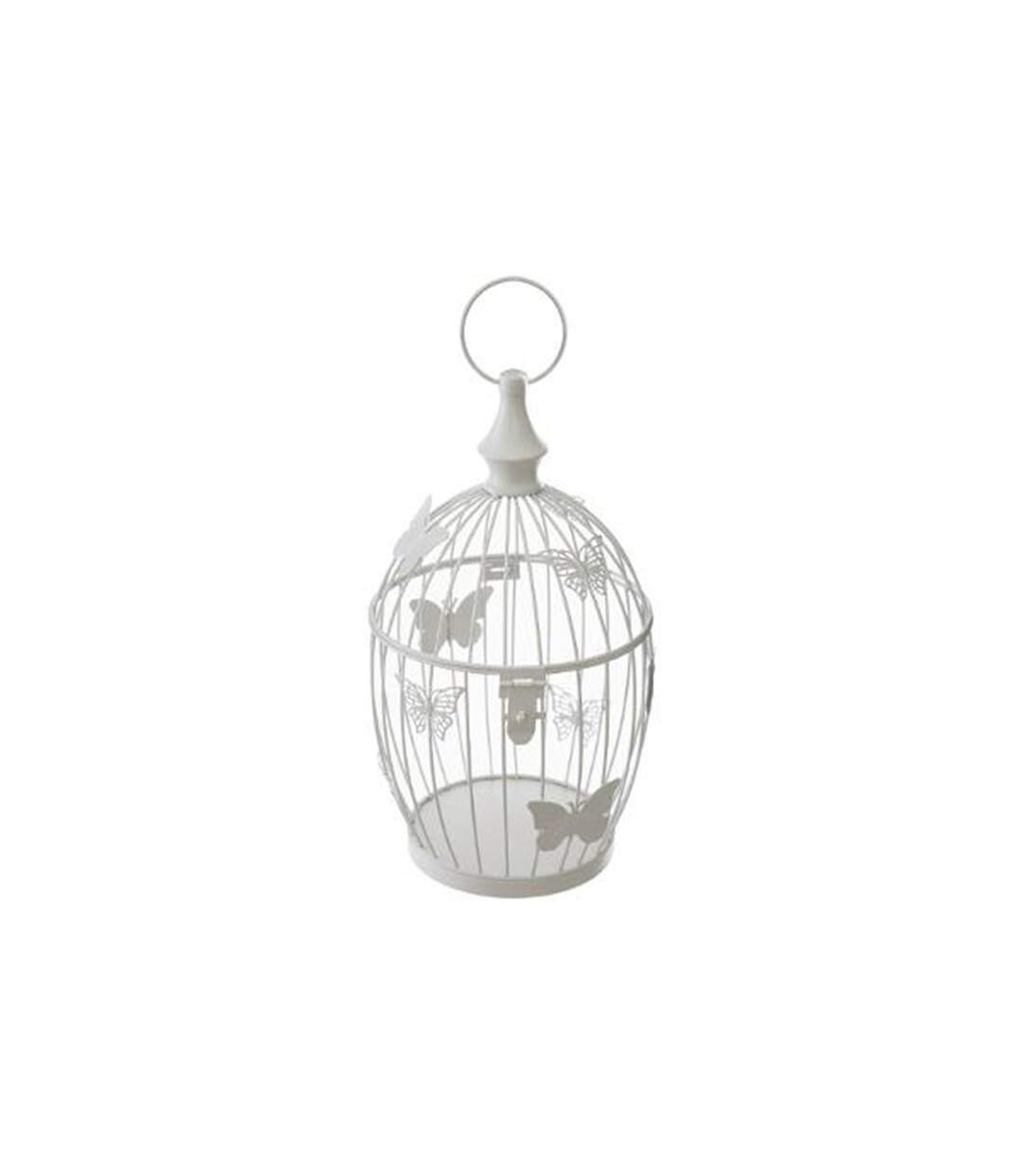 Lot de 2 Cages à Oiseaux Métal Bird 39cm Blanc-4
