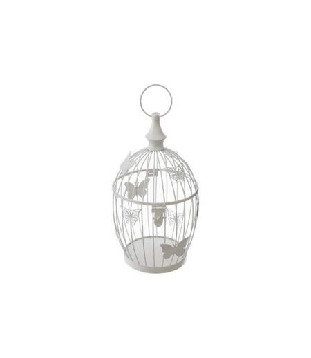 Lot de 2 Cages à Oiseaux Métal Bird 39cm Blanc