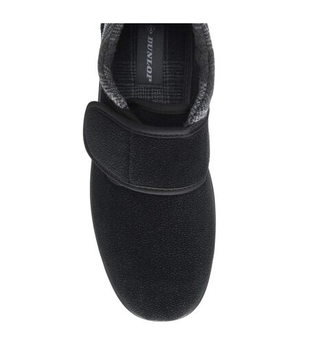 Dunlop - Chaussons homme noirs réglables à fermeture auto-agrippante