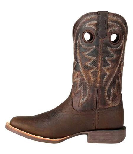 Mens Rebel Pro Full Grain Leather Wide Cowboy Boots Bay Brown Durango