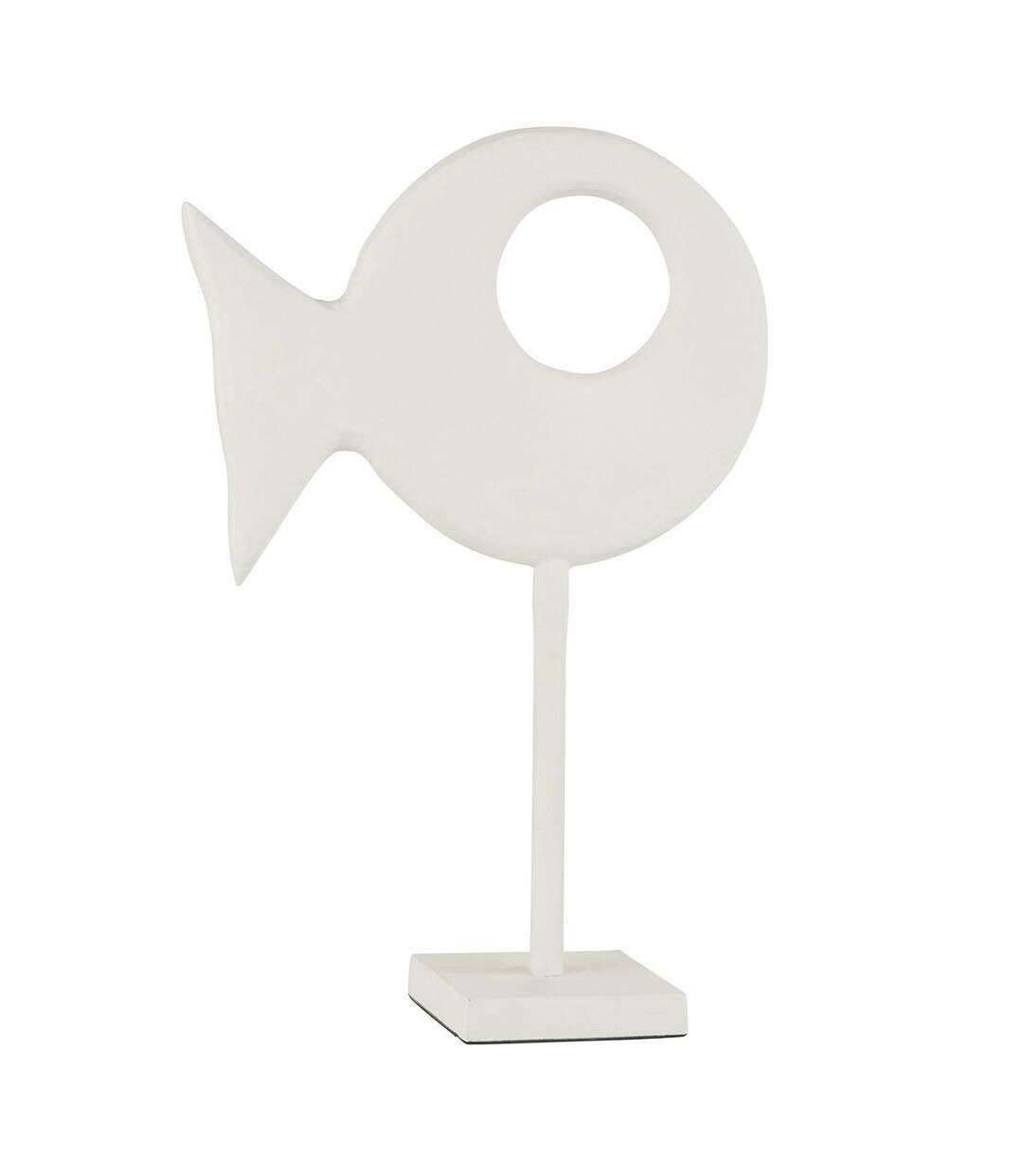 Statuette sur Pied Figurine Poisson 39cm Blanc-1