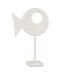 Statuette sur Pied Figurine Poisson 39cm Blanc-1