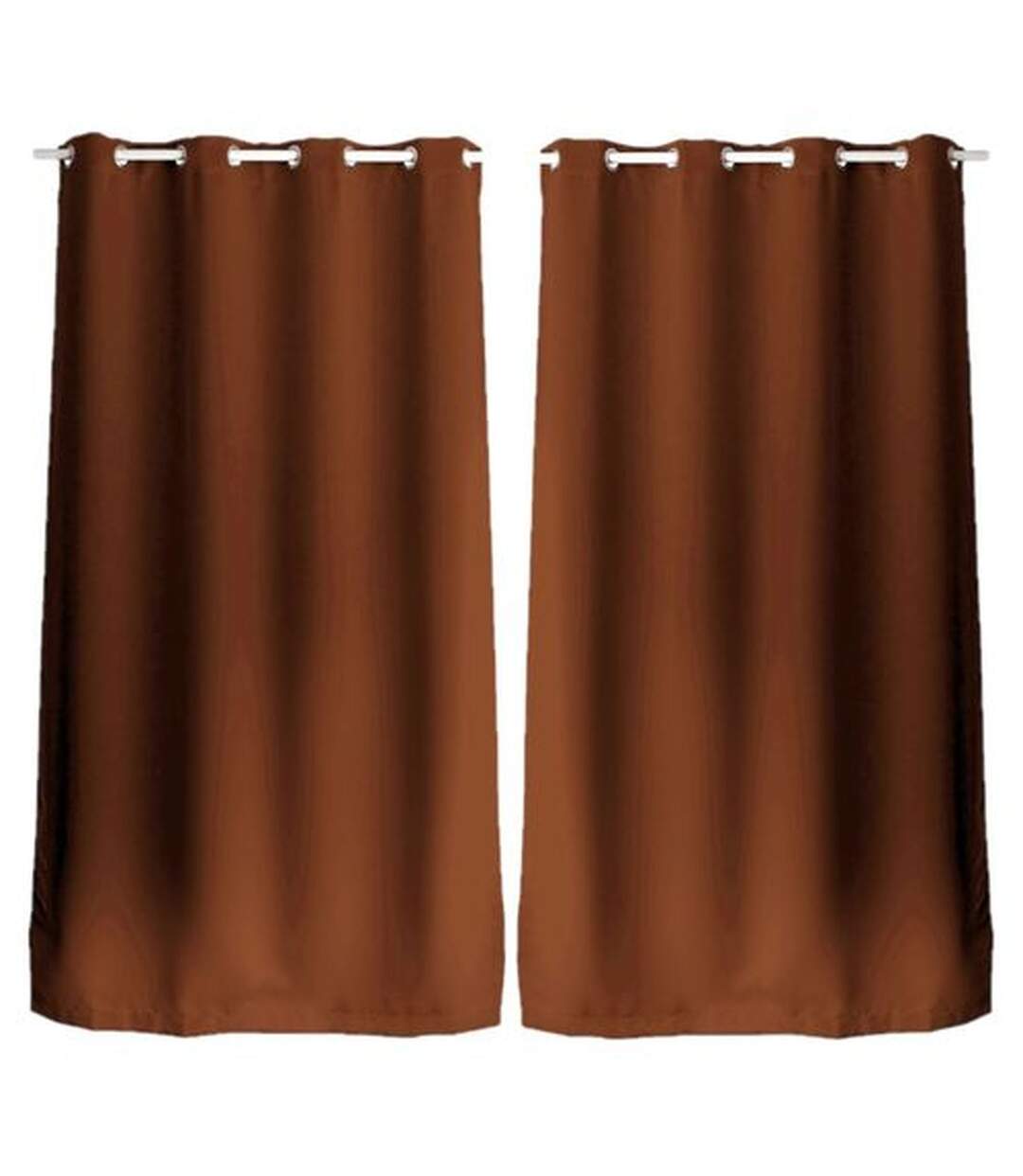 Lot de 2 Rideaux en toile unie Basic à 8 œillets-1