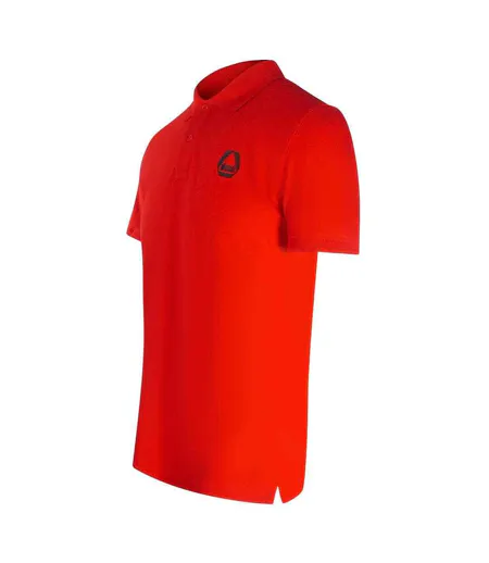 Mens Triangular Logo Polo Shirt Red Diesel