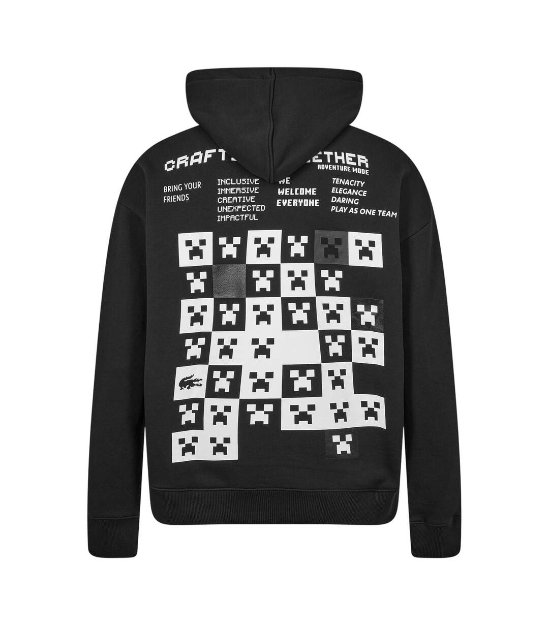 Mens Minecraft Loose Hoodie Black Lacoste-3