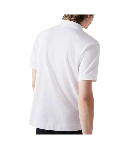 Polo blanc homme lacoste bord-cote