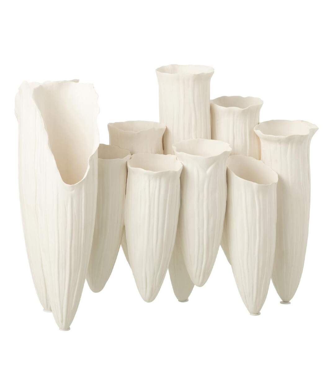 Vase Soliflore en Céramique Helix 34cm Blanc-1