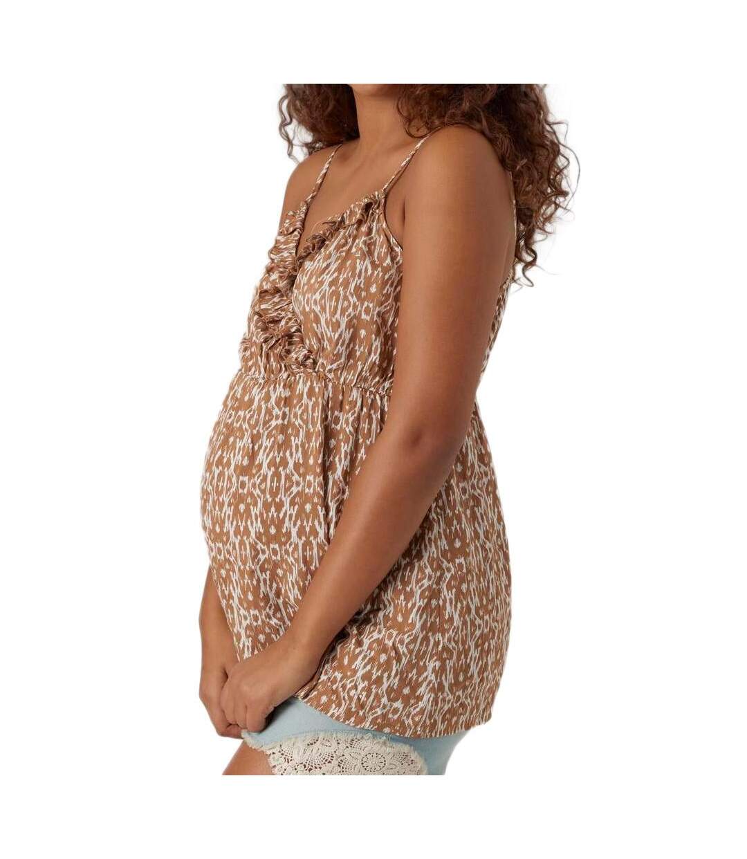 Débardeur blanc/marron femme mamalicious rita-1