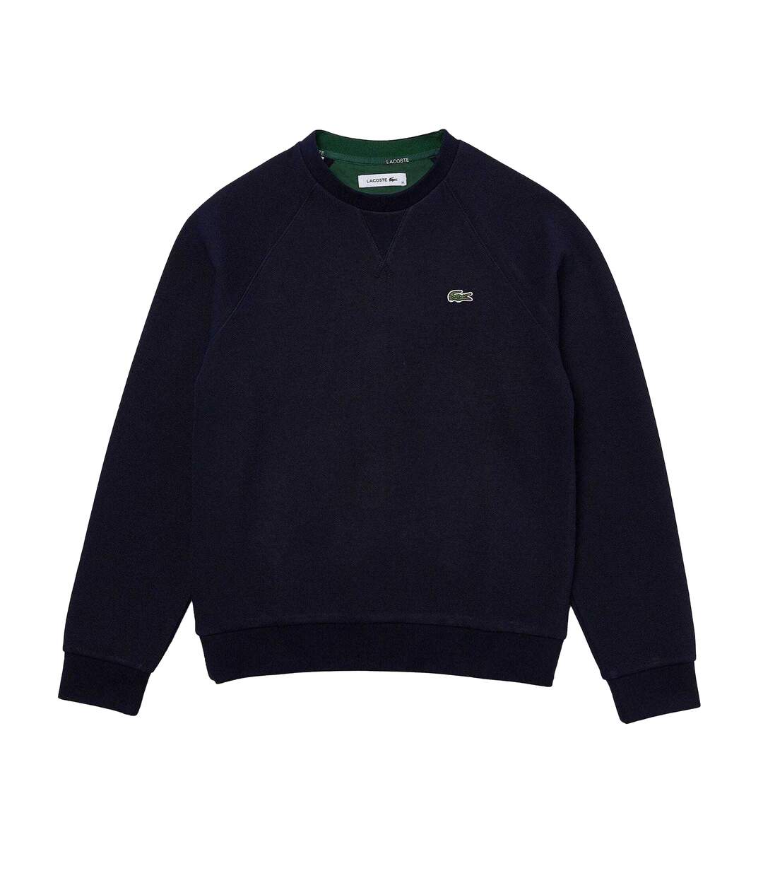 Womens/ladies Embroidered Logo Cotton Blend Sweatshirt Navy Lacoste-2