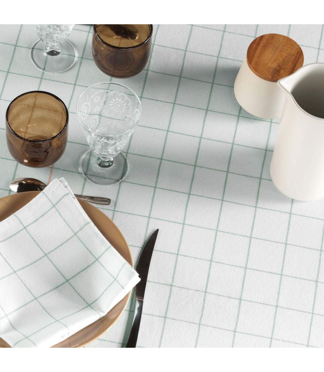 Lot de 3 Serviettes de Table Axel 40x40cm Vert Sauge-2