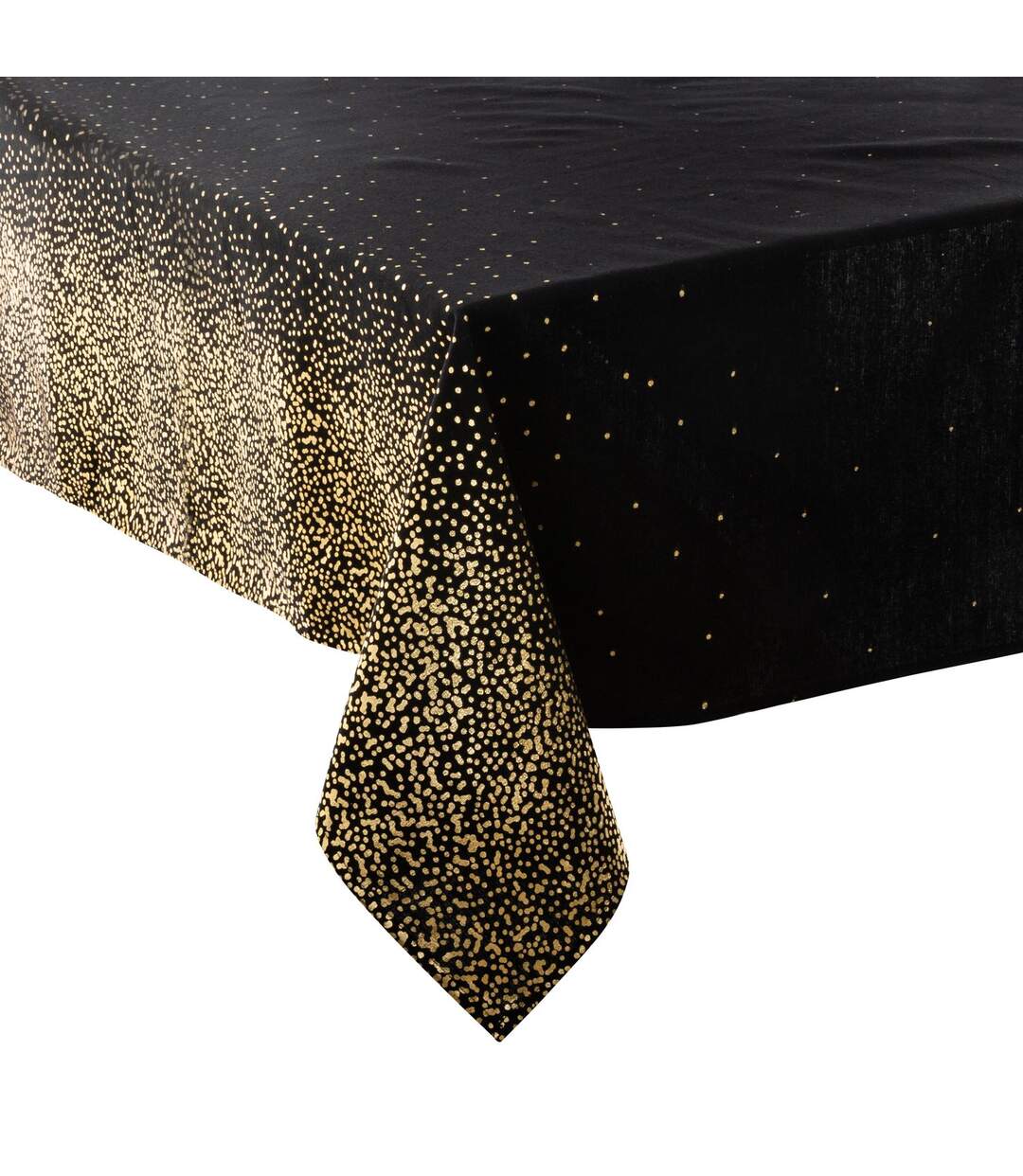 Nappe de Noël motif Léopard - L. 140 x l. 240 cm - Noir et doré