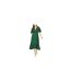 Robe Portefeuille Manches Volantées Motif/style Imprimé Léopard Femme Vert Mela London-1