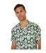 Mens Geometric Short-sleeved Shirt Pine Green Threadbare-4
