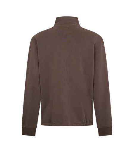 Mens Fleece Sweatshirt Stone Umber Guess