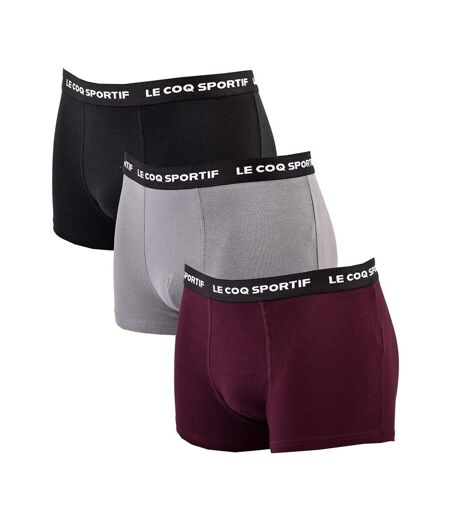 Lot de 3 boxers noir/gris/bordeaux homme le coq sportif boxer - l
