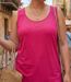 Axone TF344F Débardeur femme grande taille stretch fuchsia pour un look chic et lumineux-1