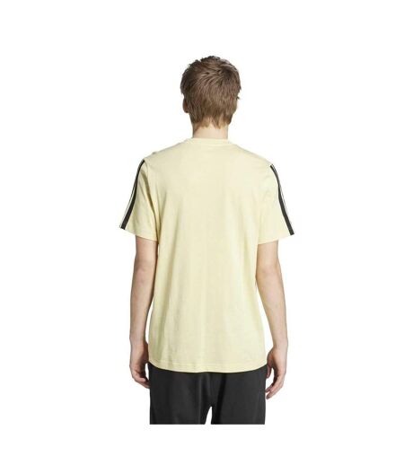 Mens 3 Stripes T-shirt Powdery Yellow Adidas