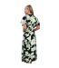 Womens/ladies Floral Wrap Dress Floral Multicoloured Print Ax-3