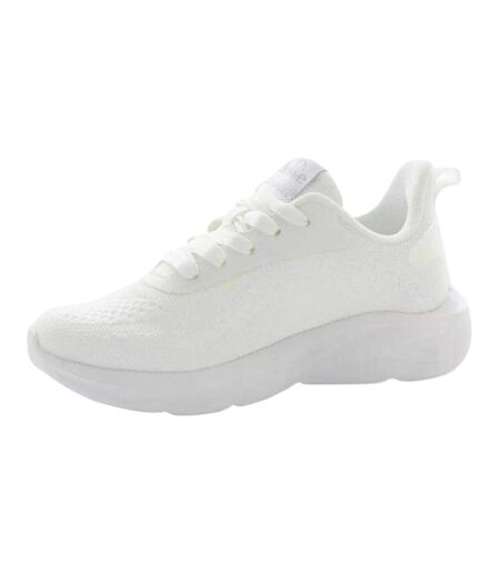 Womens/ladies Como Logo Low Cut Trainers White Silver Ellesse