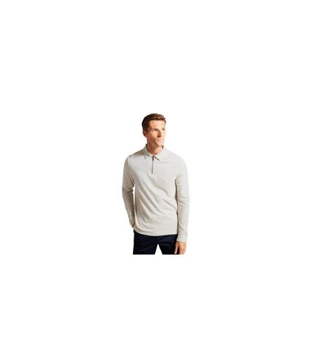 Mens Karpol Quarter Zip Regular Long-sleeved Polo Shirt Natural Ted Baker
