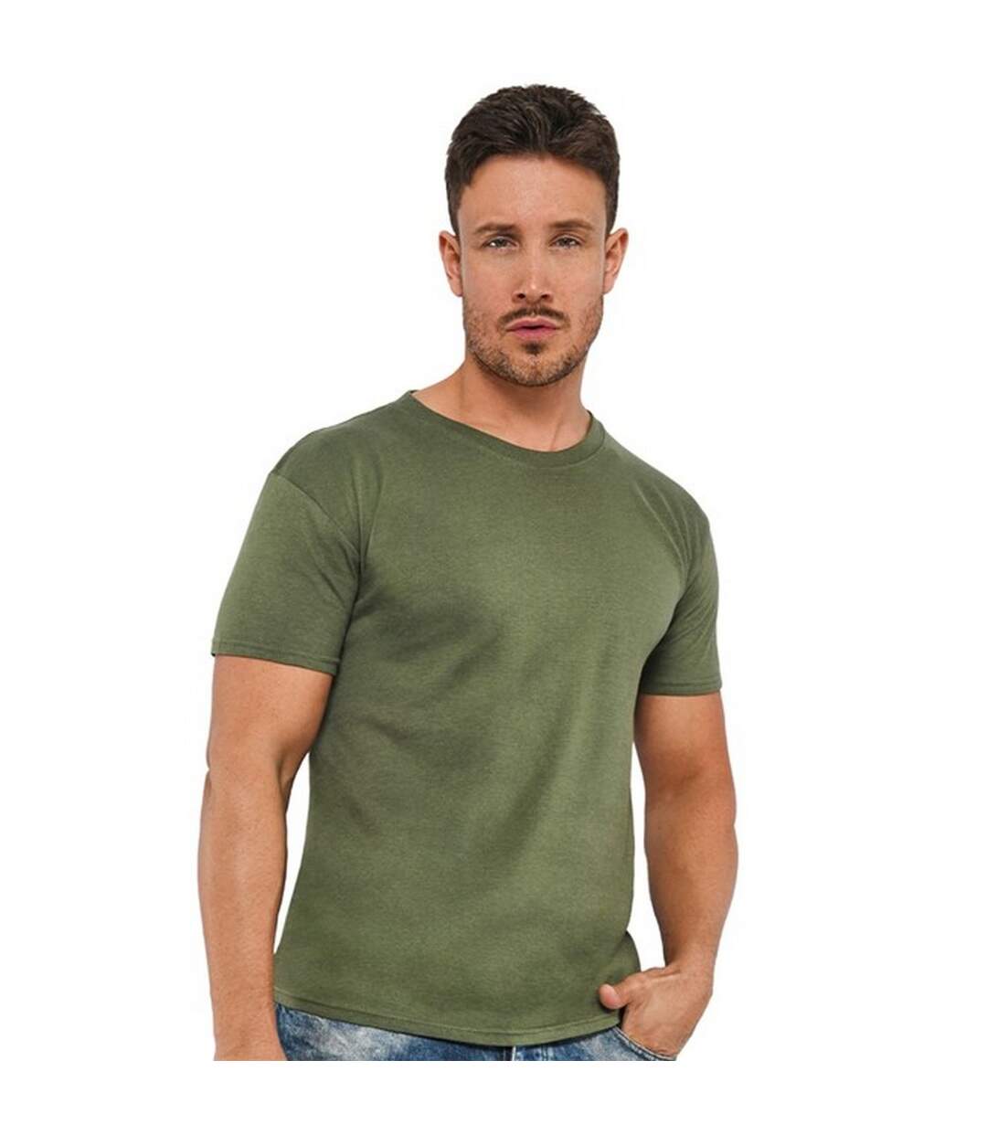 Casual - T-shirt manches courtes - Homme (Vert militaire) - UTAB261-1