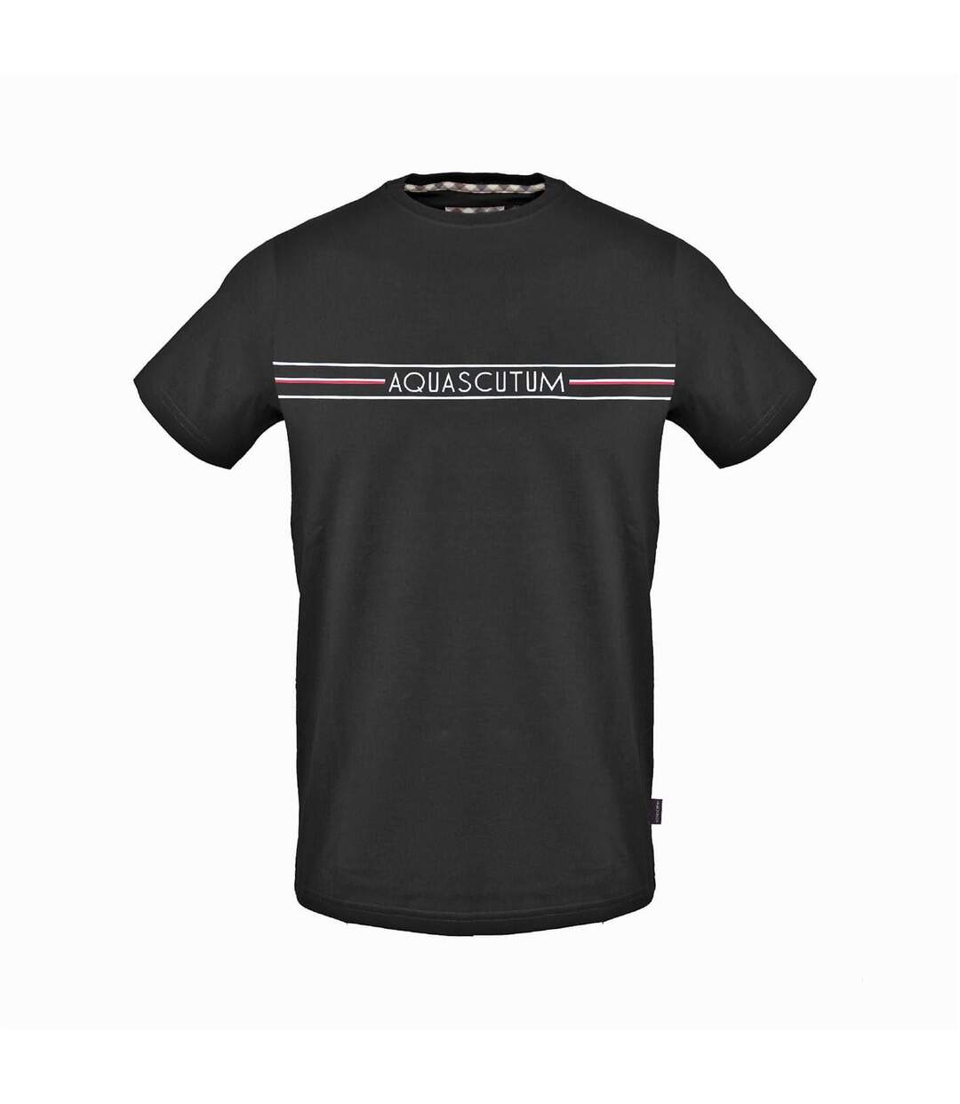 T-shirt Motif/style Rayure Sur Poitrine Homme Noir Aquascutum-1