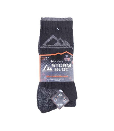 3 Pack Mens Heavy Cushioned Outdoor Cotton Hiking Socks