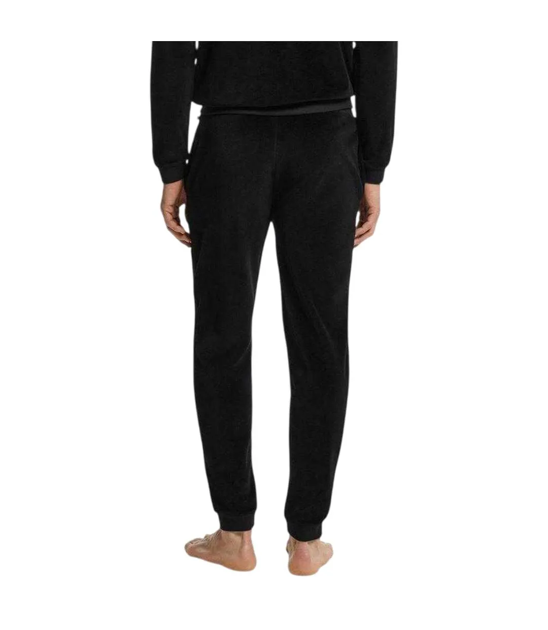 Mens Velour Embossed Joggers Black Hugo-3