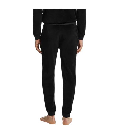 Mens Velour Embossed Joggers Black Hugo