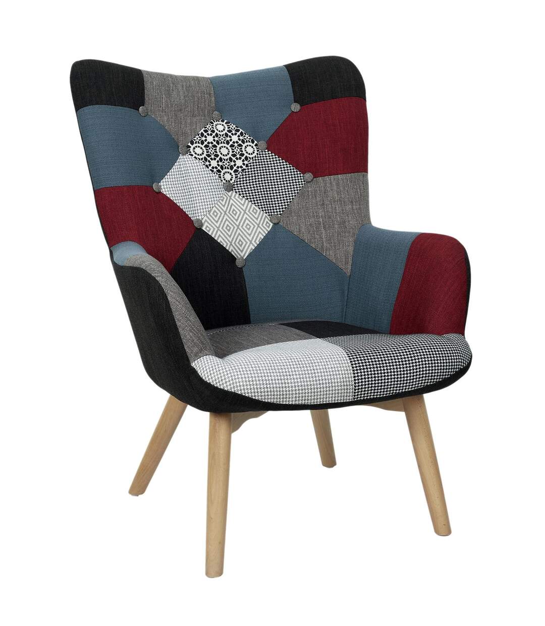 Fauteuil design patchwork Milano - Gris-1