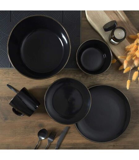 Lot de 6 Assiettes Plates Lounge 26cm Noir